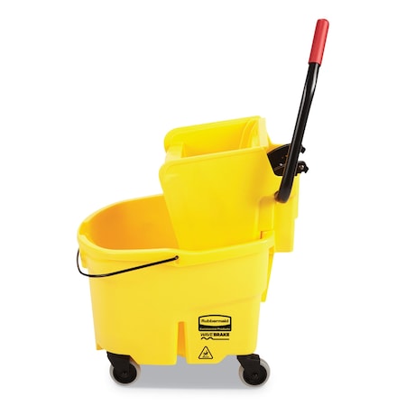 Rubbermaid Commercial 26 qt Mop Bucket and Wringer Combination, Yellow, Plastic FG748000YEL